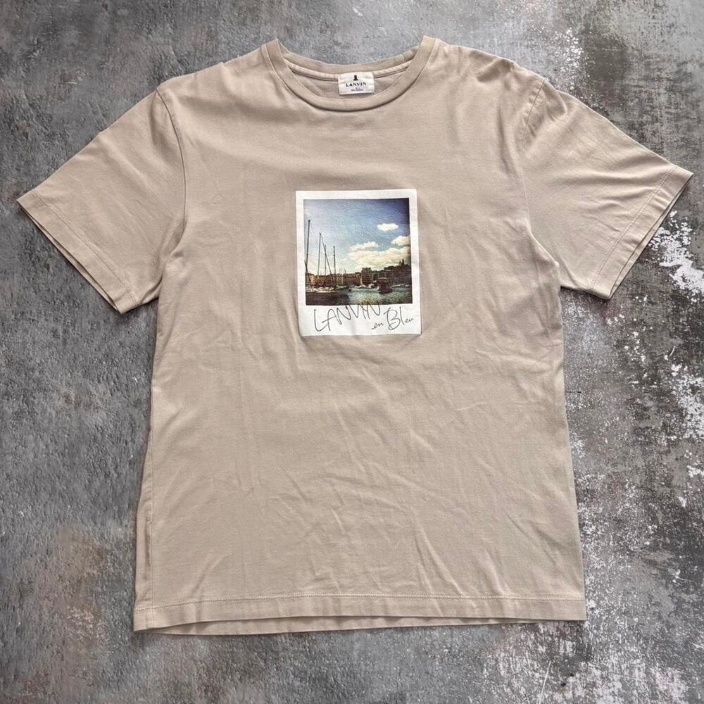 Lanvin En Bleu French Photograph T Shirt. Grey Size Small